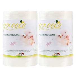 wegreeco Cloth Diaper Liners - Unscented Diaper Liners, Fragance Free Cloth Diaper Liners - 100 Sheets Per Roll (2 Roll)