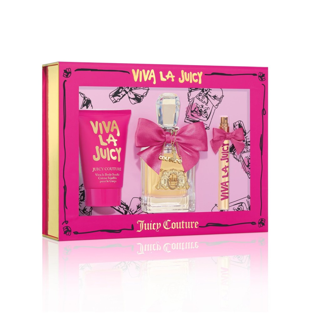Juicy Couture Viva La Juicy Eau De Parfum 3 Piece Fragrance Gift Set, Includes EDP Spray, Mini Women\'s Perfume & Body Lotion - Floral & Sweet, Travel Size, 3.4 fl oz