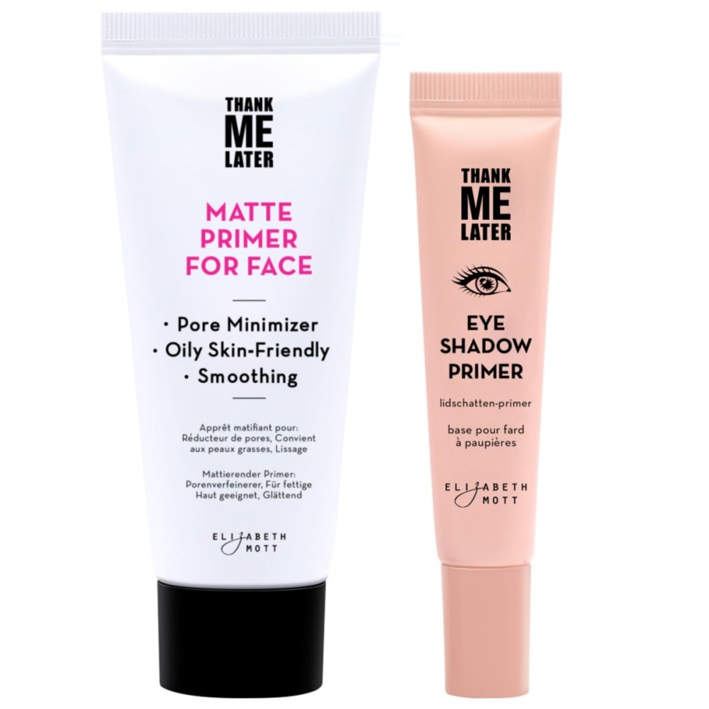 Elizabeth Mott Thank Me Later Face & Eye Primer - Long-Lasting Matte Makeup Base, Pore Minimizer, Oil & Shine Control, Wrinkle Blurring, Crease Prevention, Smooth Finish for All-Day Wear - 10g & 30g