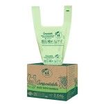 UNNI Compostable T-Shirt Bags with Tie Handles, 3 Gallon / 11.35 Liter, 200 Count Value Pack - 2 rolls  100, 0.68 mil Small Compost Bin Liners, Certified by BPI, CMA & OK compost HOME