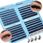 TOOCHUNAG Fluff Lash Clusters 520pcs Individual Lashes Cluster Eyelash Extensions Wispy DIY Eye Lash Extension Thick Volume Curly Eyelash Clusters(8-18mm,4 Styles)