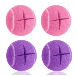 Mloowa Precut Tennis Balls Walkers 4 Pcs Balls with Precut Opening for Easy Installation,Walker Accessories for Seniors Fit Most Walkers,for Furniture Legs and Floor Protection (Pink and Purple)