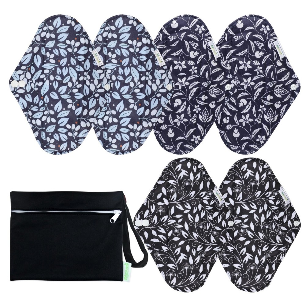 wegreeco Reusable Sanitary Pads - Cloth Sanitary Pads | Light Incontinence Pads | Reusable Menstrual Pad - 1 Cloth Mini Wet Bag (Small, Leaves 02)