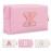Personalized Initial A-Z Preppy Patch Makeup Bag,Small PU Leather Chenille Letter Cosmetic Bag with Zipper for Teen Girls,Pink Cute Travel Toiletry Bag,Birthday Monogrammed Gift for Daughter,Letter X