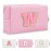 Personalized Initial A-Z Preppy Patch Makeup Bag,Small PU Leather Chenille Letter Cosmetic Bag with Zipper for Teen Girls,Pink Cute Travel Toiletry Bag,Birthday Monogrammed Gift for Daughter,Letter W