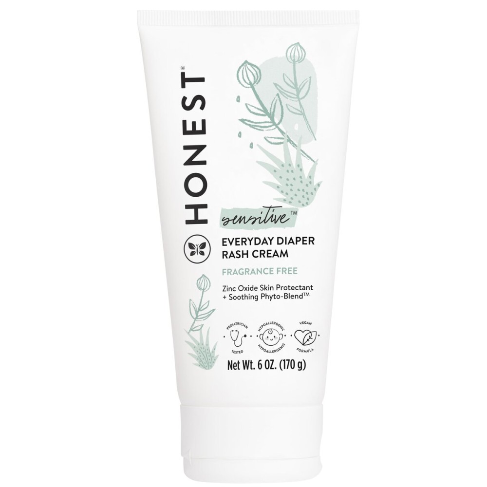 The Honest Company Hypoallergenic Diaper Rash Cream | Moisturizing + Calming Zinc Oxide Ointment | NEA Recognized, Cruelty Free | Value Size, 6 oz