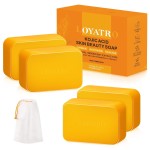LOYATRO Kojic Acid Turmeric Soap Bar Dark Spots for Face & Body, Deep Cleansing, Gentle Soap Sensitive Skin Formula, All Skin Types 4Pack