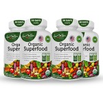 Aamatec Life Organic Superfood Greens Fruits and Veggies Complex - Best Dietary Supplement with 14 Greens and 14 Fruits & Vegetables with Alfalfa & Antioxidant Organic Ingredients Non-GMO 240 Capsules