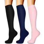 Compression Socks for Women & Men (3 pairs) - Best Support for Nurses, Running, Hiking, Recovery & Flight Socks