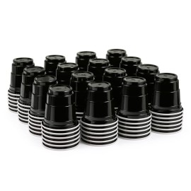 HAOZAN 100ct 2oz. Mini black Shot Cups, Disposable and Small Size Perfect for Party, Tastings, Sample and More