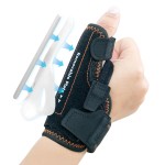 CURECARE New Upgraded 2 in 1 Thumb Brace, Removable Thumb Spica Splint Left Right Hand with 3 Level Stability, Reversible Thumb Support for CMC, De Quervains Tendonitis, Trigger Thumb (M/L, Black)