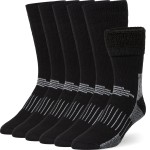 Buttons & Pleats Premium Merino Wool Hiking Socks Outdoor Trail Crew Socks Black ML
