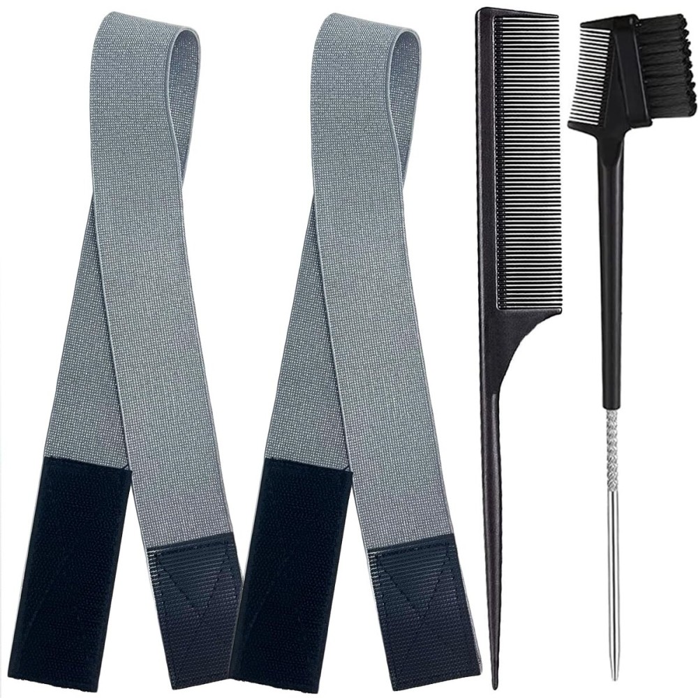 XConstellation Elastic Bands for Lace Frontal Wigs and Edges - Adjustable Edge Wrap with Magic Buckle, Melting Band to Lay Edges and Keep Wig Grip - 2 Pcs Wig Accessories