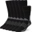Buttons & Pleats Premium Merino Wool Hiking Socks Outdoor Trail Crew Socks Black SM