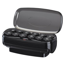 Conair Hot Rollers for Long, Medium & Short Hair, 12 Jumbo 1  Heated Hair Rollers with Clips, Hot Curlers for Women, Volume & Curls, Amazon Exclusive, Black