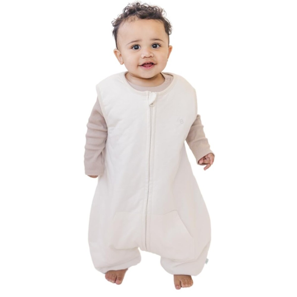 Tealbee Dreamsuit Toddler Sleep Sack with Feet - Walker Sleep Bag with Legs, Rayon made from Bamboo, All Season 1.2 TOG, 2-Way Zipper, 12m-2T - Undyed