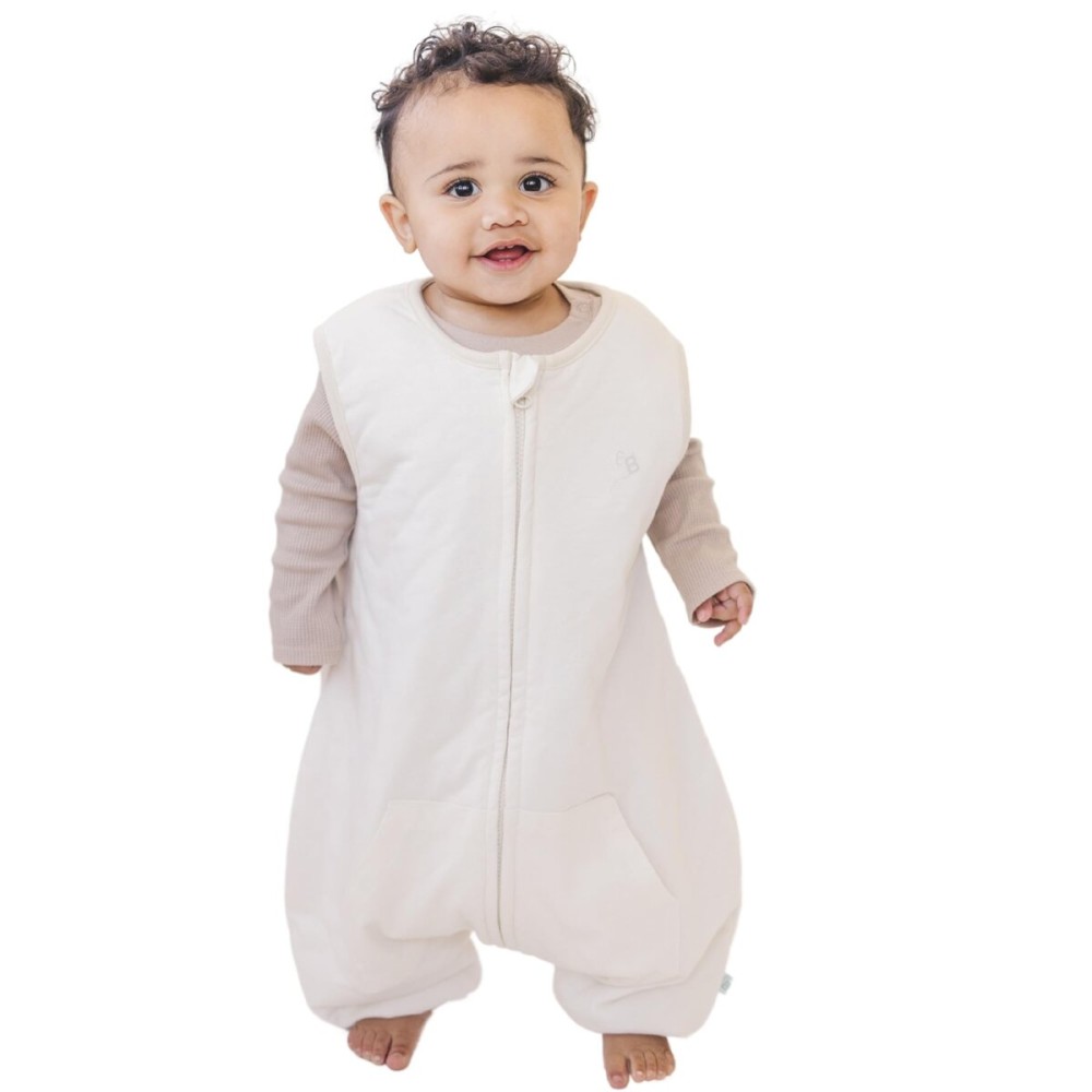 Tealbee Dreamsuit Toddler Sleep Sack with Feet - Walker Sleep Bag with Legs, Rayon made from Bamboo, All Season 1.2 TOG, 2-Way Zipper, 3T-4T - Undyed
