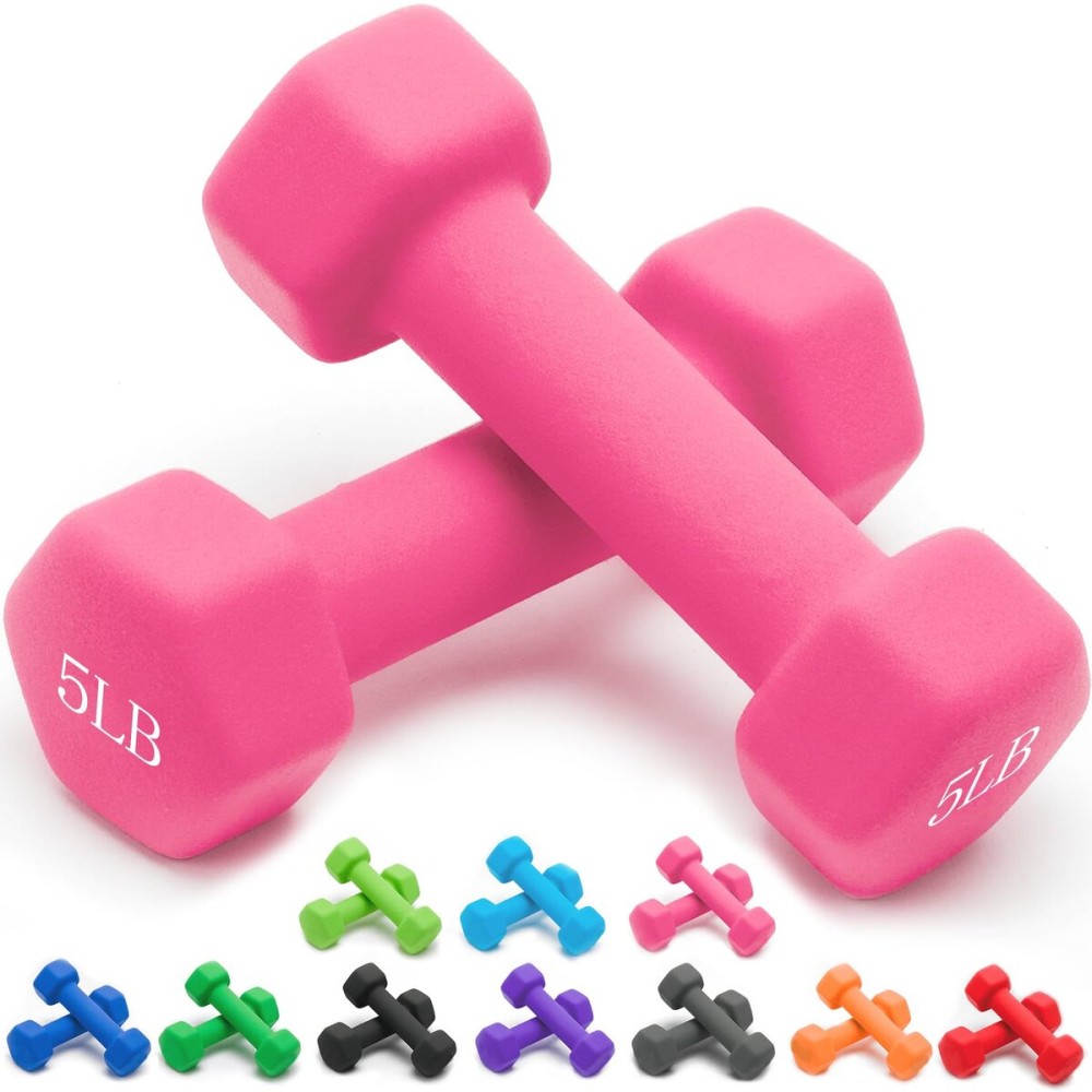Portzon Weights Dumbbells Set with Various Color and Weights and Compatible, 1-15 LB, Anti-Slip, Anti-roll, Hex Shape