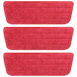 3 Pack Microfiber Reusable Mop Pads for Bona Mop, Wet/Dry Floor Cleaning Refill Mop Pads, Spray Mop Hard Wood Floor Mop Pads Refills, Machine Washable Power Mop Pads Replacement