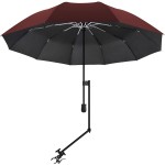 XLINGZA UPF 50+ Beach Umbrella with Adjustable Universal Clamp