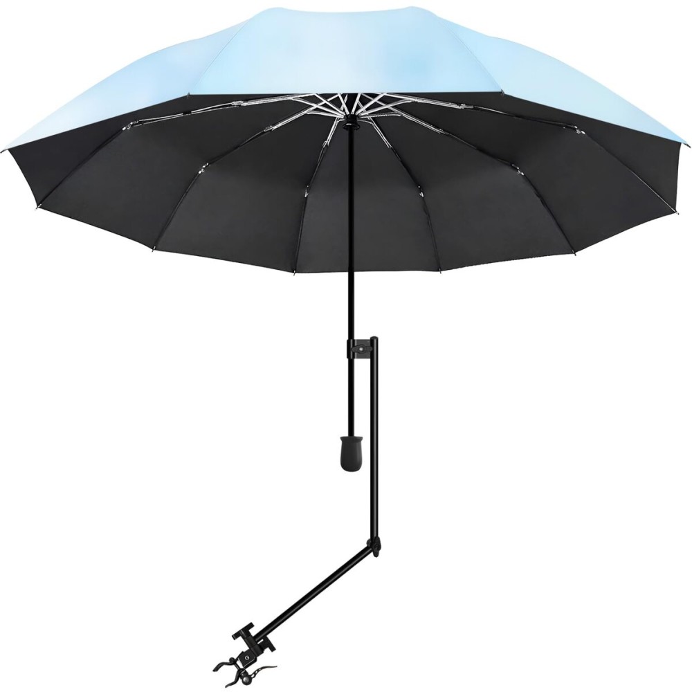 UPF 50+ Beach Umbrella with Adjustable Universal Clamp