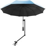 XLINGZA UPF 50+ Beach Umbrella with Adjustable Universal Clamp