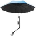 XLINGZA UPF 50+ Beach Umbrella with Adjustable Universal Clamp