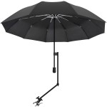 UPF 50+ Beach Umbrella with Adjustable Universal Clamp
