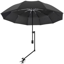 UPF 50+ Beach Umbrella with Adjustable Universal Clamp