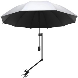 UPF 50+ Beach Umbrella with Adjustable Universal Clamp