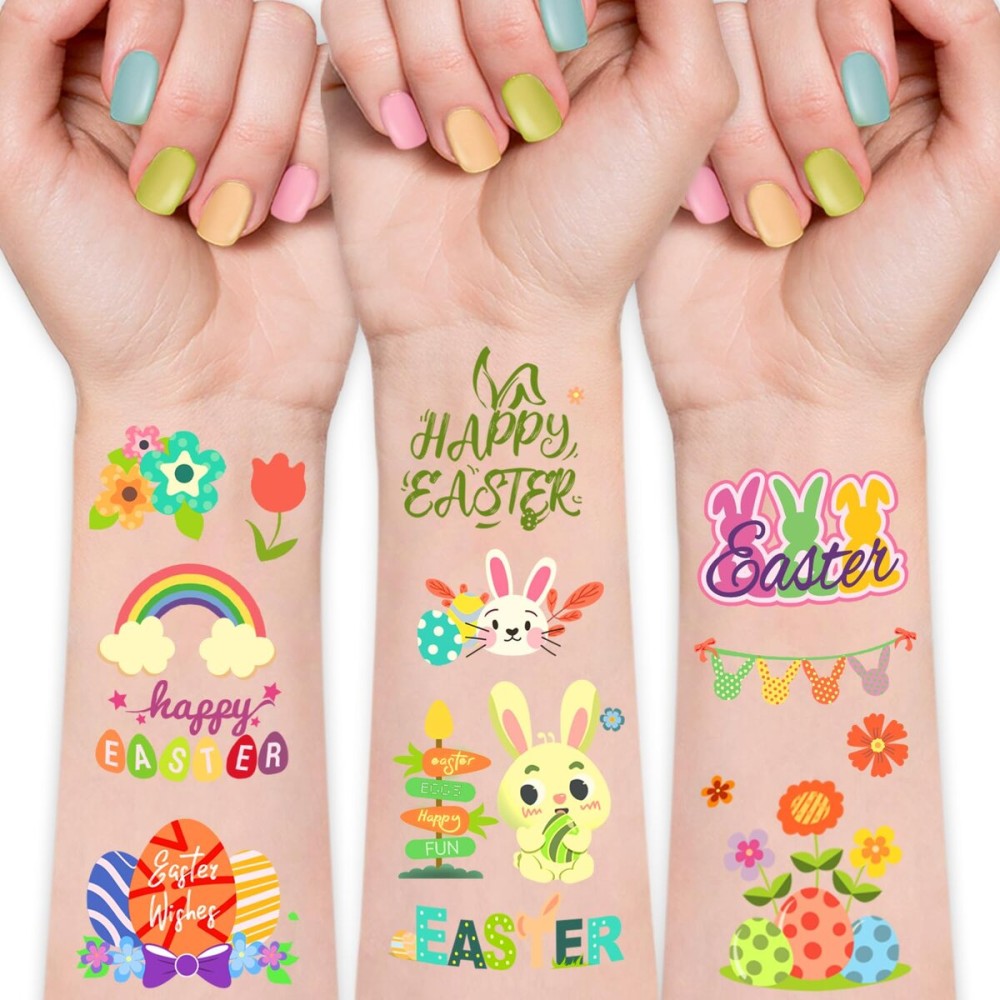 Waterproof Easter Temporary Tattoos 252+PCS - 36sheets Fake Tattoo for Kids Party Supplies, Goodie Basket Stuffers Favors Decoration Arts and Crafts for Boys or Girls 6 7 8 9 10 11 12 years old