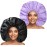 Jumbo Size Shower Cap 2 PCS Waterproof Shower Caps for Women, Extra Large Shower Cap, Reusable Super Large Bath Caps Hair Cap for Long Thick Curly Hair, Locs, Twist Braids - Black + Purple