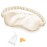 Silk Sleep Mask Eye Mask Blindfold with Double Layer Silk Filling and Elastic Strap for Full Night\'s Sleep, Travel and Nap, Soft Eye Cover Eyeshade with Luxury Bag and Ear Plugs (Champagne)