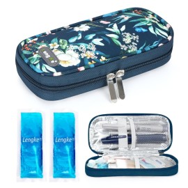 YOUSHARES Insulin Cooler Travel Case - Portable Refrigerated Medicine Case for Insulin Pen, Medication and Diabetic Supplies with 2 TSA Approved Ice Pack
