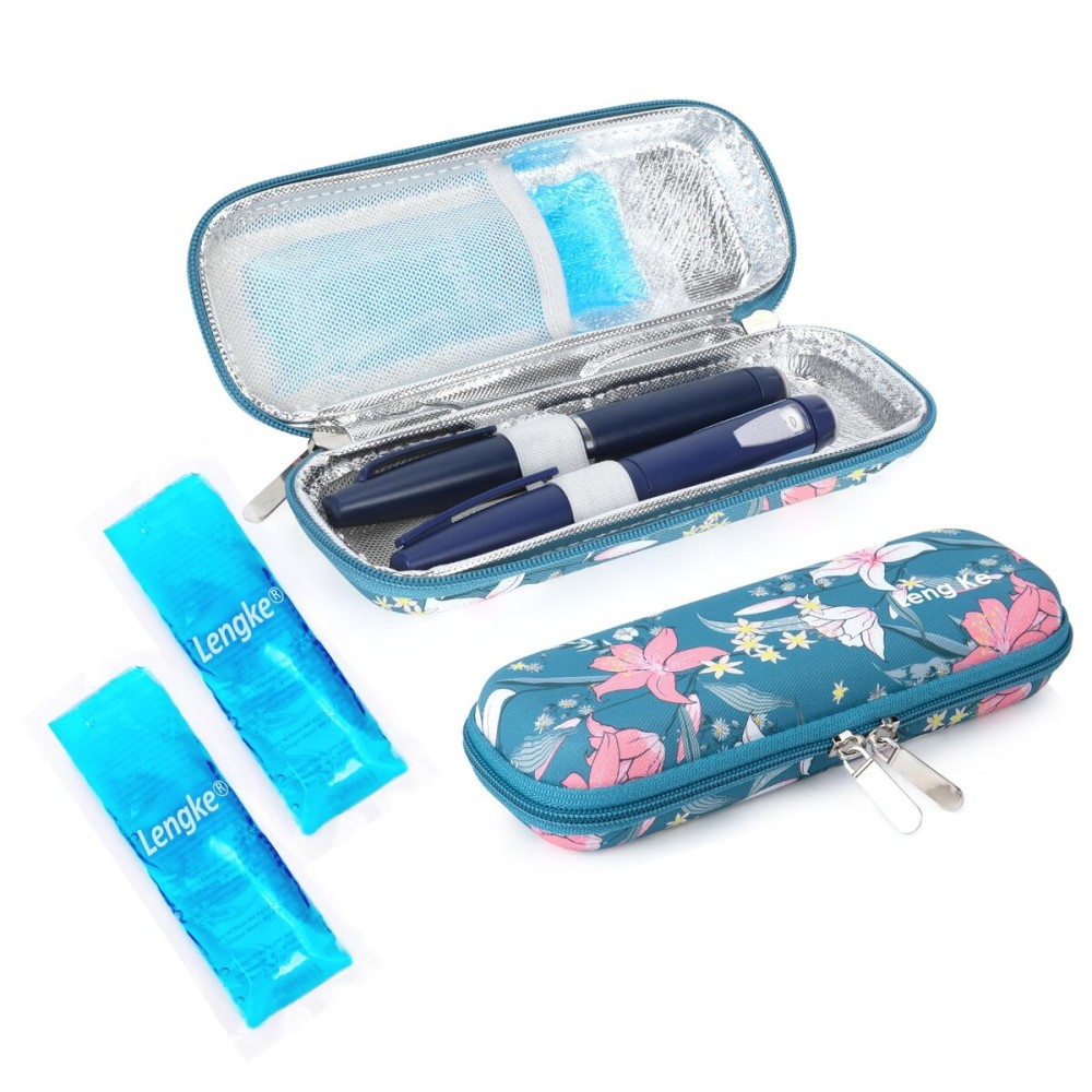 YOUSHARES Portable Insulin Cooler Travel Case - TSA Approved Diabetic Medication Cooling Bag, EVA Insulated Organizer for Epi Pens, Refrigerated Diabetes Supplies Carrying Storage Kit with 2 Ice Pack