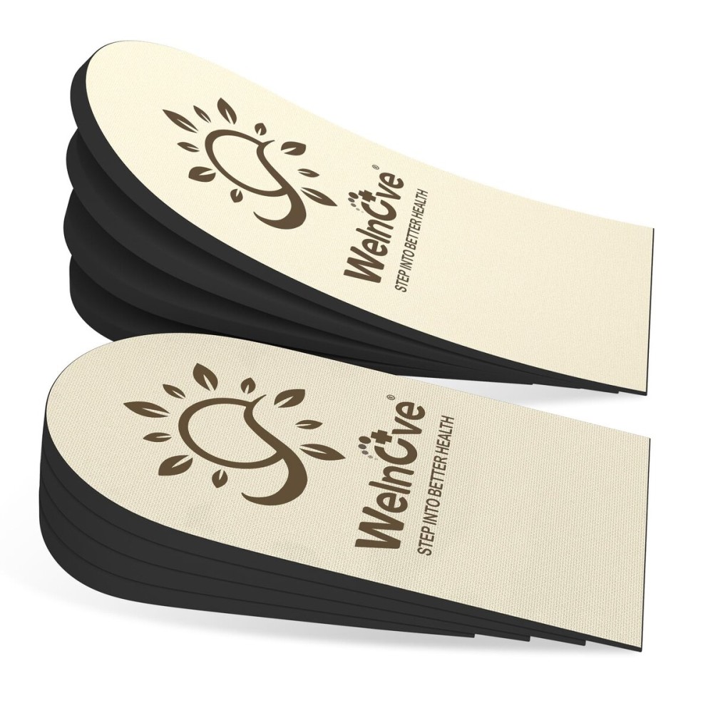 Welnove 4 Layers Orthopedic Shoe Lifts for Women - Adjustable Heel Inserts for Uneven Legs, Leg Length Discrepancy & Heel Pain - Beige, Size M (Pack of 1)