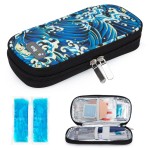 YOUSHARES Insulin Cooler Travel Case - Diabetic Case Insulated Organizer Portable Cooling Bag for Insulin Pen and Medication Diabetic Care Supplies with 2 TSA Approved Ice Pack