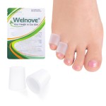 Welnove Pinky Toe Sleeves Protectors - 12-Pack Aloe Vera Extract Infused Silicone Toe Covers for Corns, Calluses, Blisters - Soft Gel Protector Toe Cushions for Pain Relief