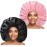 Extra Large Shower Cap 2 PCS Waterproof Shower Caps for Women, Super Jumbo Shower Cap, Reusable Super Large Bath Caps Hair Cap for Long Thick Curly Hair, Locs, Twist Braids - Black + Pink
