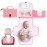 Kopi Baby Portable Diaper Changing Pad - Baby Diaper Changer Travel Bag with Wipes Pocket, Smart Design Portable Changing Mat, Infant Travel Station Kit, Gift for Newborn Girl & Boy - Pink, Classic