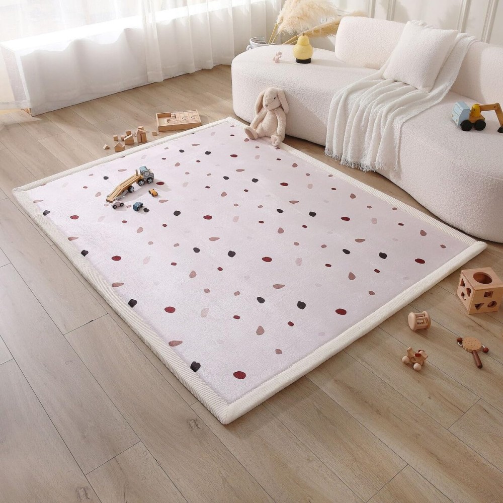 Hakuna Matte CloudSoft Baby Play Mat for Floor 60 x 80 Confetti - Coral Velvet Memory Foam Rug for Crawling & Cozy Play - Non-Slip, Water-Resistant, Easy-CareTummy Time Mat, Playmat for Playpen
