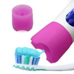 Chrome Cherry SqueezMe Self-Closing Toothpaste Caps, Silicone Lid for Kids & Adults, No Mess Toothpaste Dispenser, Self-Standing Easy Squeezer Cap, Bathroom Accessory, Self-Standing Pink, Pack of 1