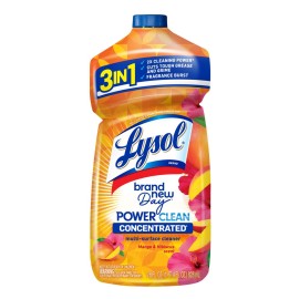 Lysol Power Clean Multi-Surface Cleaner, 2x Concentrated Pour, Mango & Hibiscus, 28 Fl Oz