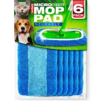 VanDuck Reusable Pet Heavy Duty Mop Pads Compatible with Swiffer Sweeper (6-Pack) - Washable Microfiber Mop Pads for Wet & Dry Use - All Purpose Floor Mopping and Cleaning Product