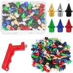 JULMELON 120PCS 1/4inch Stainless Steel Track and Cross Country Spikes Golf Shoe Spikes with Spike Wrench, Replacement for Short Running Sprint Sports Track Shoes