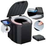 Camping Toilet - Upgraded soft toilet seat with urine Splash Guard, Folding Toilet with Detachable Paper Holder, Portable toilet with a load capacity of 500 lbs, Portable Potty For Emergency Use