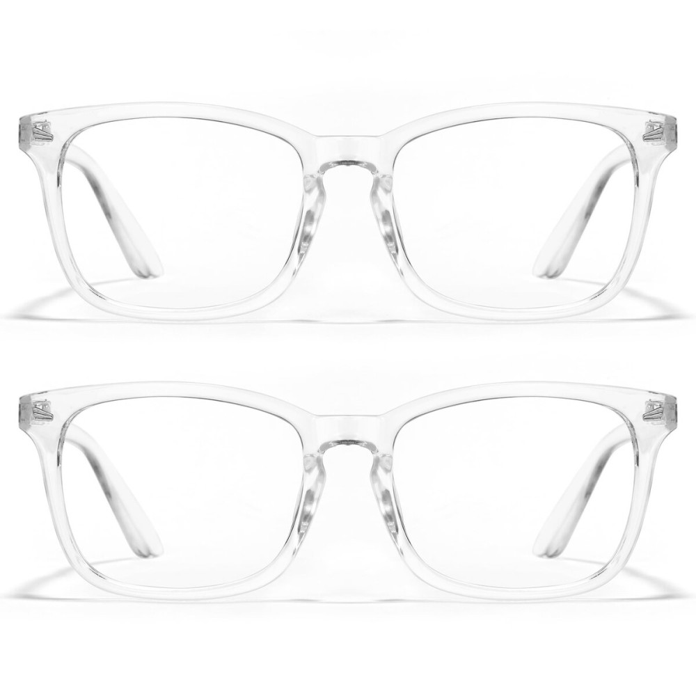 Cyxus 2 Pack Clear Blue Light Glasses for Women Men Reduce Eye Strain UV Blocking for Computer Screen 402B026