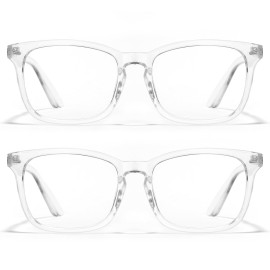 Cyxus 2 Pack Clear Blue Light Glasses for Women Men Reduce Eye Strain UV Blocking for Computer Screen 402B026