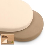 2-Pack Organic Bassinet Sheets for Girls, Boys - 100% Cotton Bassinet Mattress Sheets Compatible with Halo Bassinest Swivel Sleeper, Graco, Baby Delight, Chicco, Unisex Fitted Bassinet Sheets (Pecan)