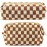 2Pcs Checkered Pencil Case Cute Pencil Pouch for Teens Checkered Makeup Bag Travel Cosmetic Bag Set Cute Makeup Pouch for Purse Portable Zippered Skincare Bags Preppy Toiletry Bags Organizer(Brown)